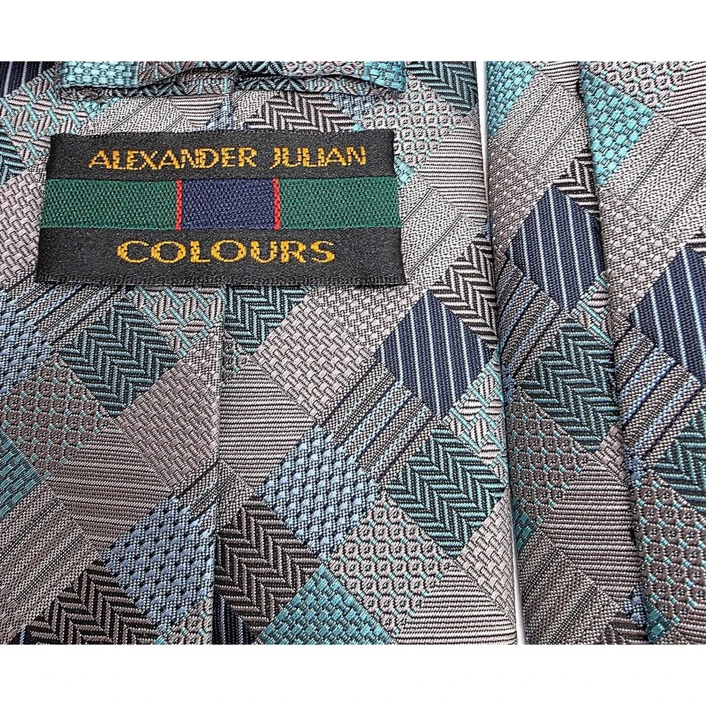 Alexander‎ Julian Colours Mens Geometric Pattern Polyester Tie